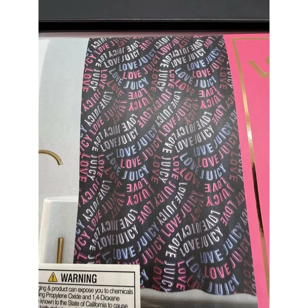JUICY COUTURE 14 PIECE SHOWER CURTAIN WITH HOOKS AND LINER JUICY COUTURE